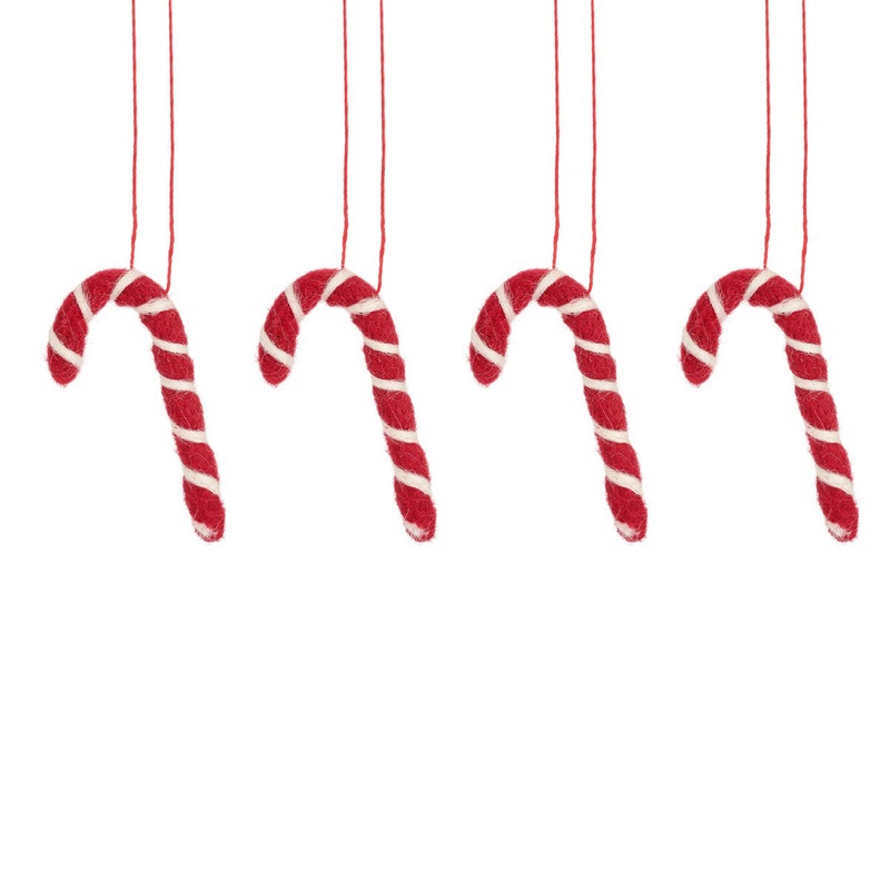 RJB Stone Mini Felt Candy Canes - Set of 4