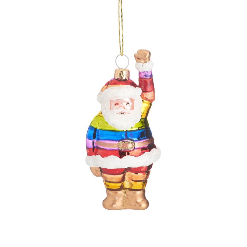 RJB Stone Rainbow Santa Shaped Bauble