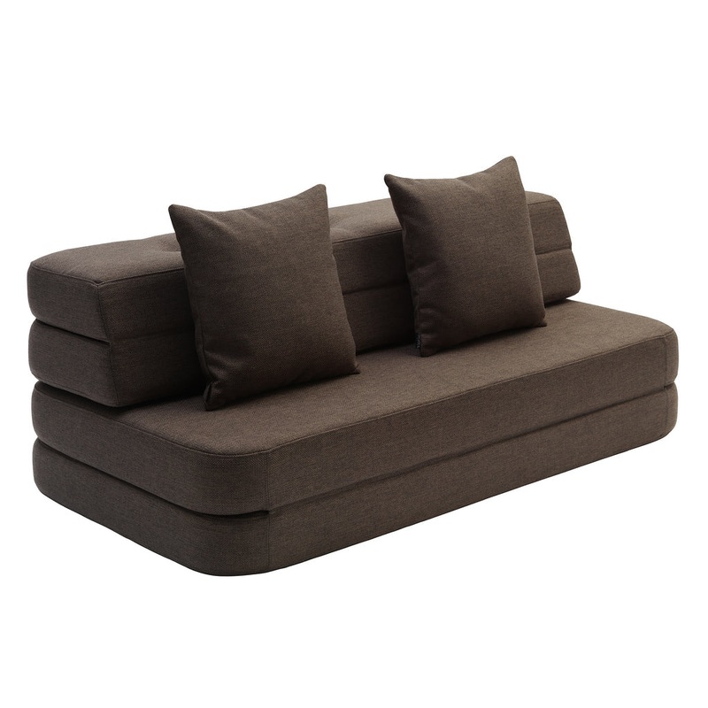 by KlipKlap KK 3 Fold Sofa XL Soft 36x140x70cm - Brown W. Sand (Pre-Order; Est. Delivery in 3-6 Weeks)