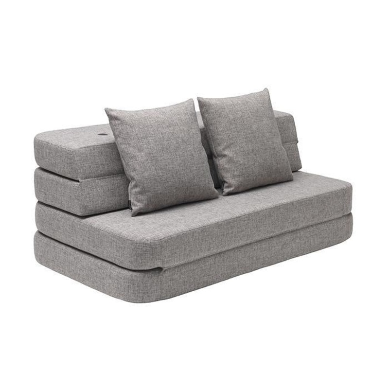 by KlipKlap KK 3 Fold Sofa XL Soft 36x140x70cm - Multi Grey W. Grey (Pre-Order; Est. Delivery in 3-6 Weeks)