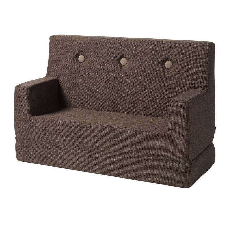 by KlipKlap KK Kids Sofa 64x100x40cm - Brown W. Sand (Pre-Order; Est. Delivery in 3-6 Weeks)