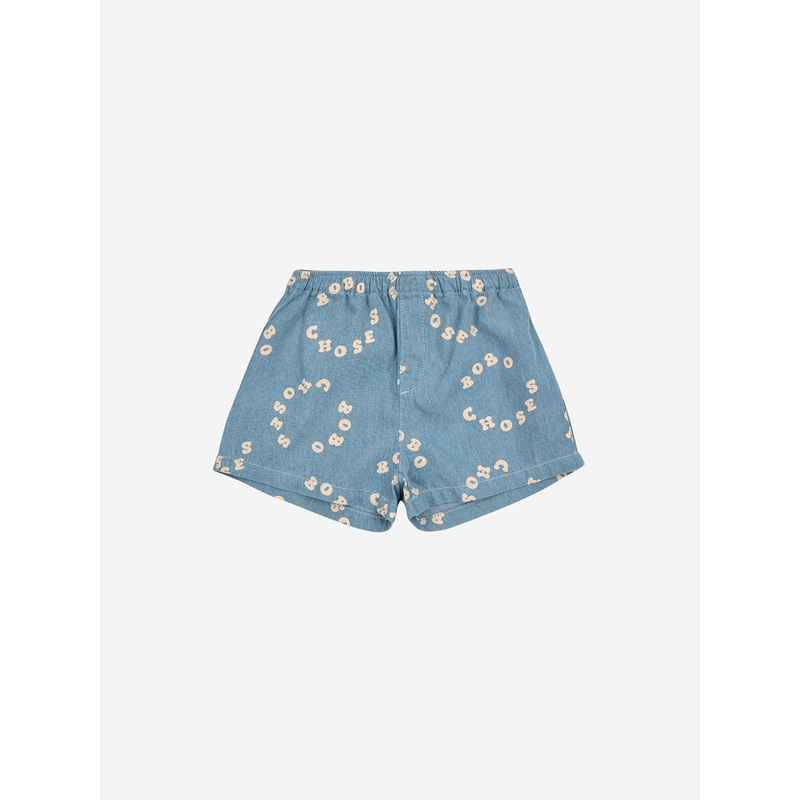 Bobo Choses Baby Bobo Choses Circle Denim Bermuda Shorts Light Blue
