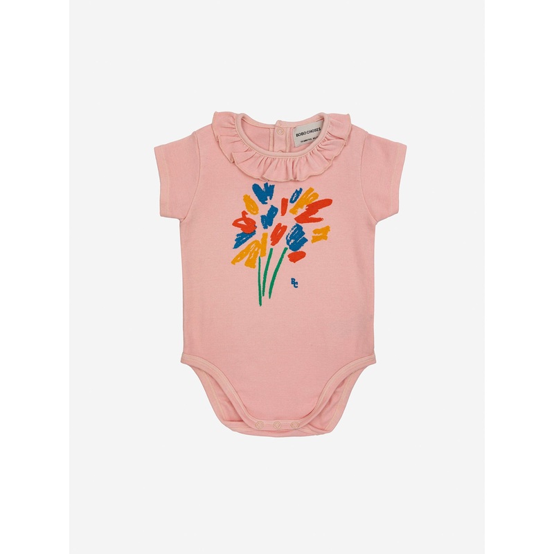 Bobo Choses Baby Fireworks Ruffle Collar Body Pink