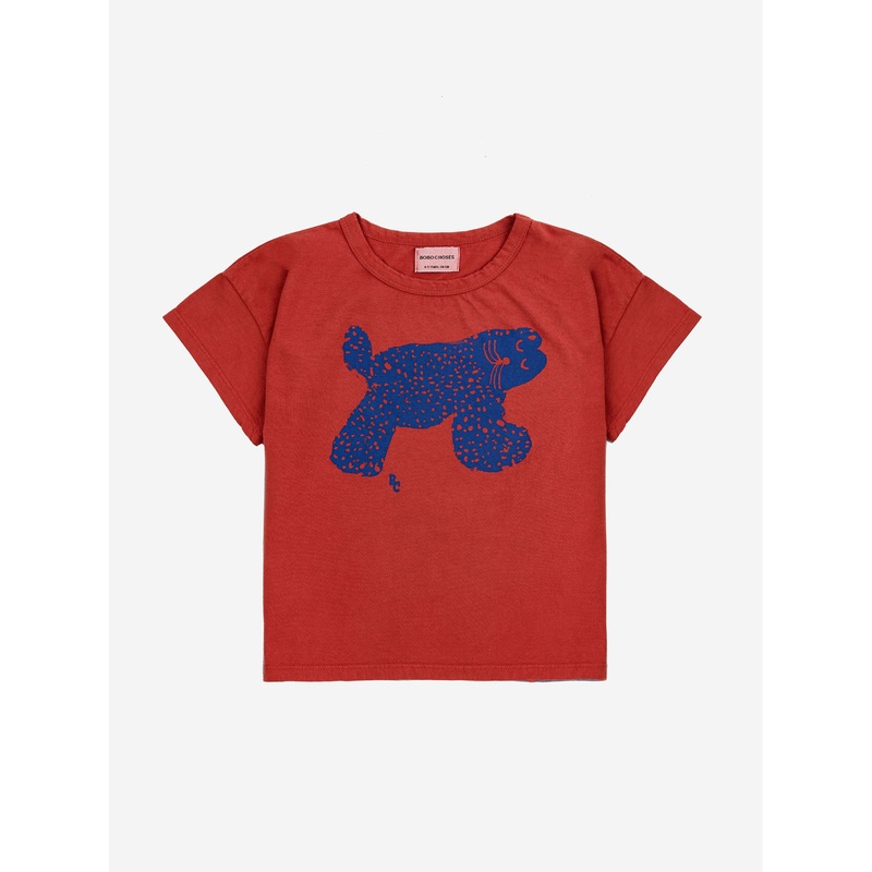 Bobo Choses Big Cat T-Shirt Burgundy Red