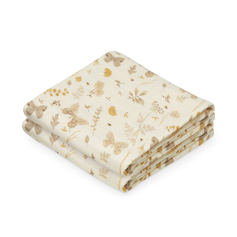 Cam Cam Copenhagen Muslin Cloth, 2-Pack - GOTS Butterflies