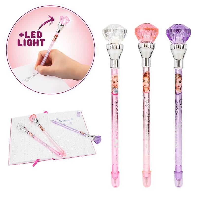 Depesche Topmodel Ballpen with Light Glitter Queen (1pc)