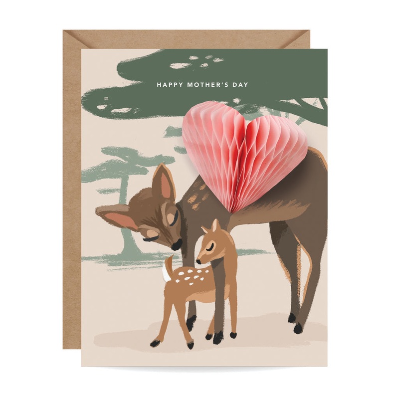 Inklings Paperie Deer Mama Pop-Up Mother's Day Card