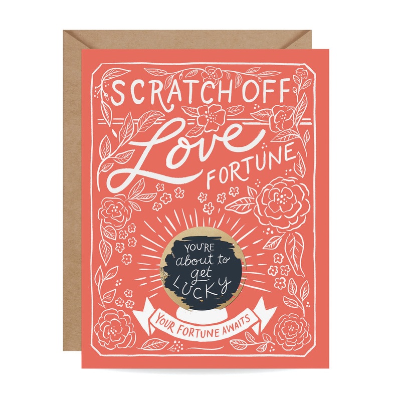 Inklings Paperie Floral Love Fortune Scratch-Off Card