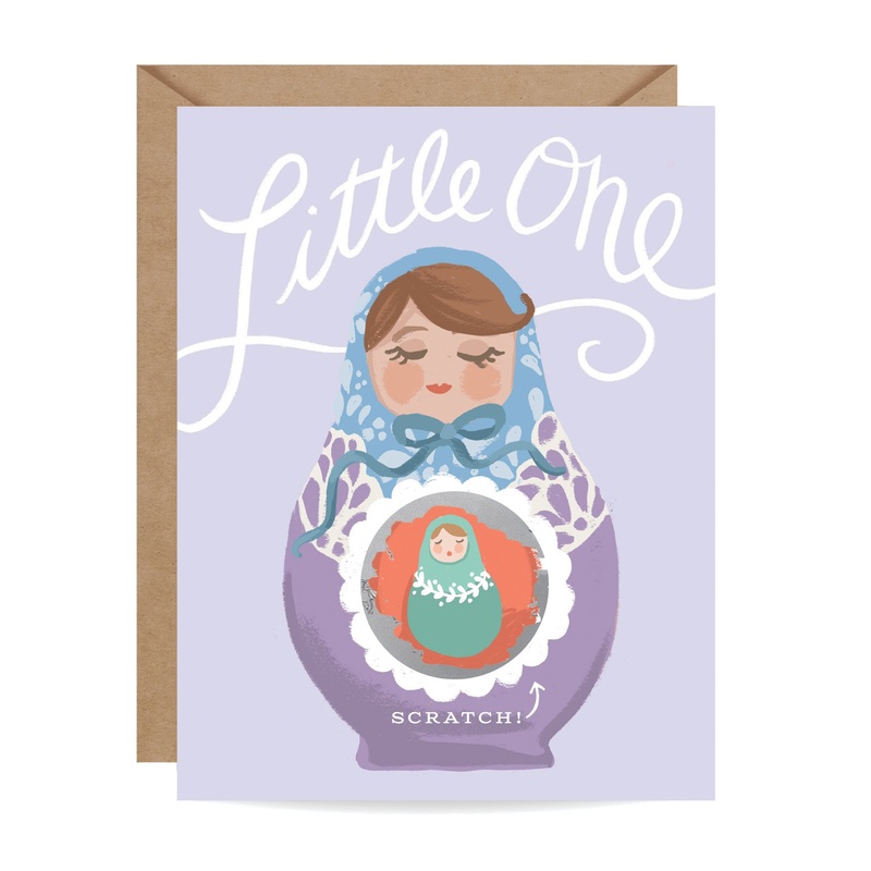 Inklings Paperie Little One Nesting Doll Scratch-Off Card