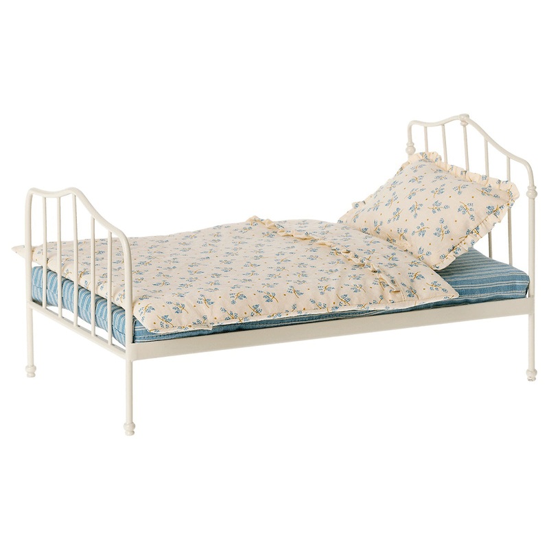 Maileg Miniature Bed, Mini - Blue
