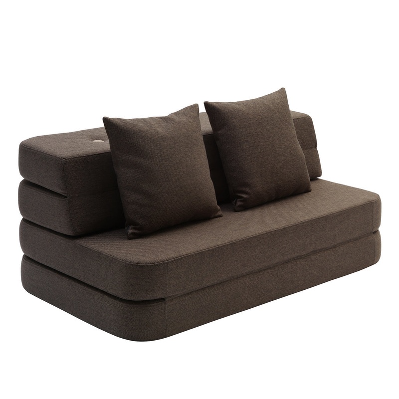 by KlipKlap KK 3 Fold Sofa 36x120x70cm - Brown W. Sand (Pre-Order; Est. Delivery in 3-6 Weeks)