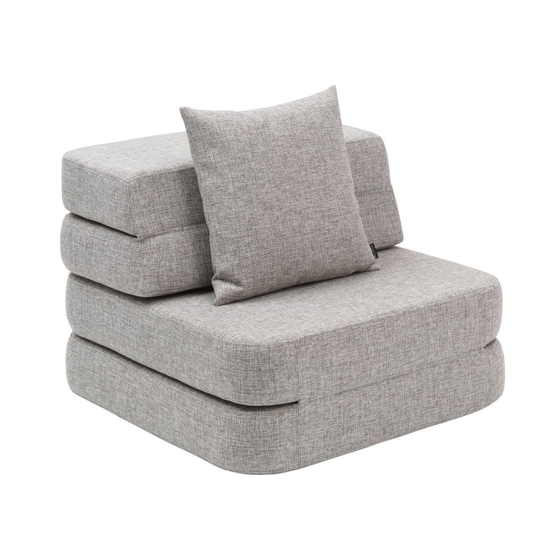 by KlipKlap KK 3 Fold Sofa Single 36x70x70cm - Multi Grey W. Grey
