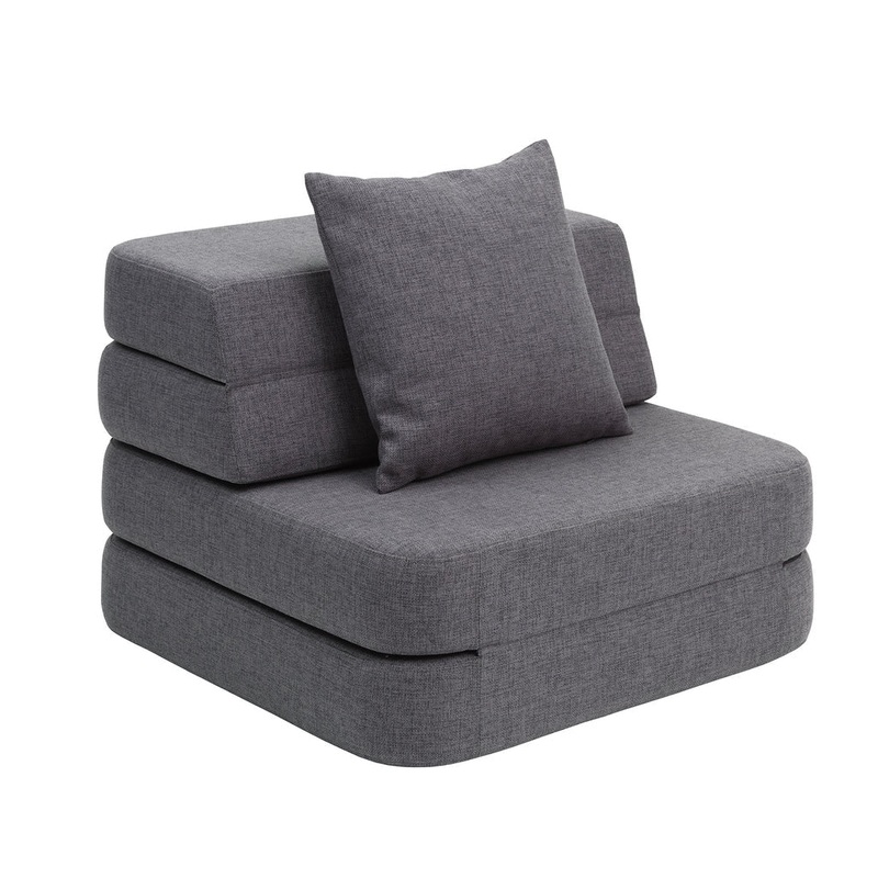 by KlipKlap KK 3 Fold Sofa Single Soft 36x70x70cm - Blue Grey W. Grey