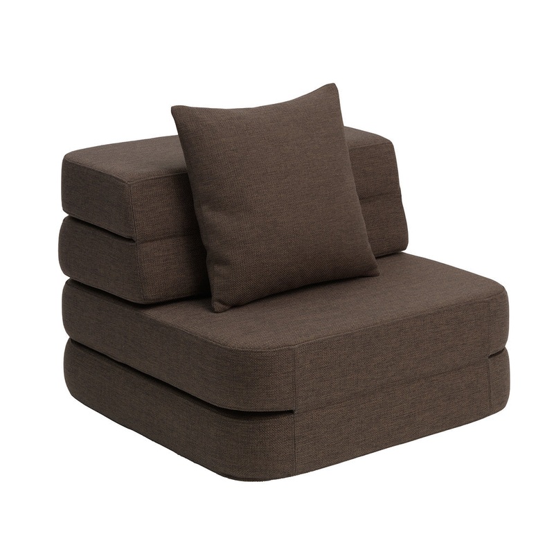 by KlipKlap KK 3 Fold Sofa Single Soft 36x70x70cm - Brown W. Sand (Pre-Order; Est. Delivery in 3-6 Weeks)