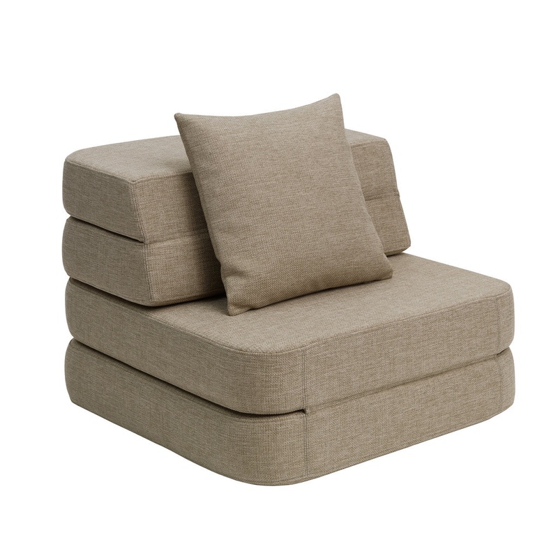 by KlipKlap KK 3 Fold Sofa Single Soft 36x70x70cm - Sand W. Sand (Pre-Order; Est. Delivery in 3-6 Weeks)