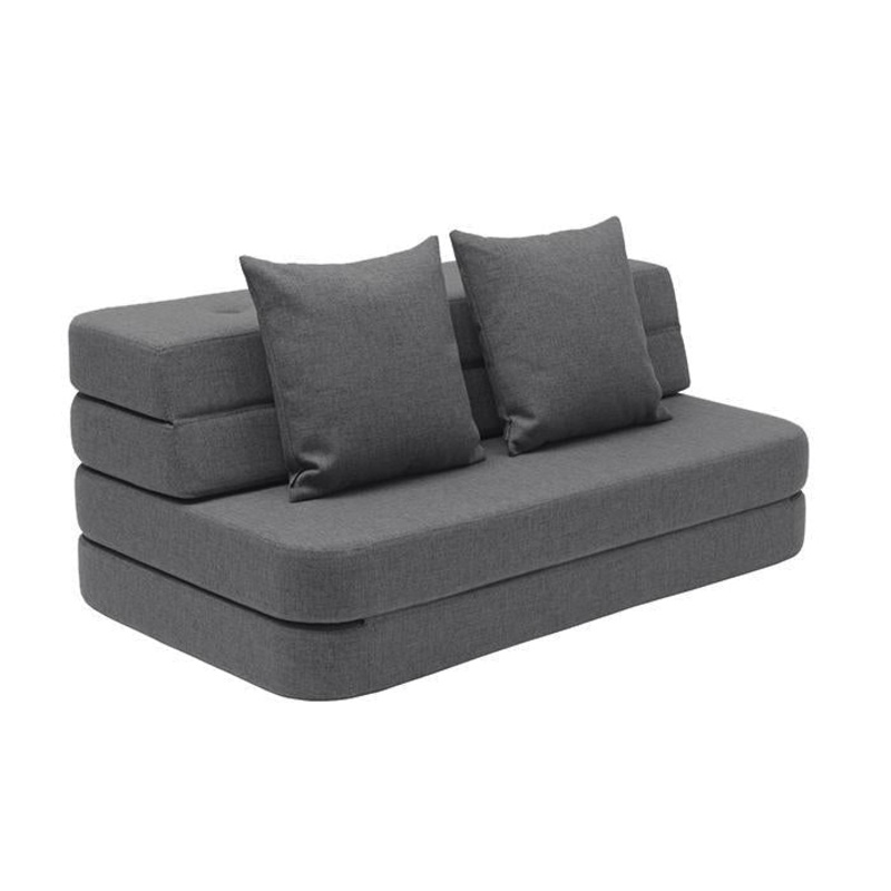 by KlipKlap KK 3 Fold Sofa XL Soft 36x140x70cm - Blue Grey W. Grey (Pre-Order; Est. Delivery in 3-6 Weeks)