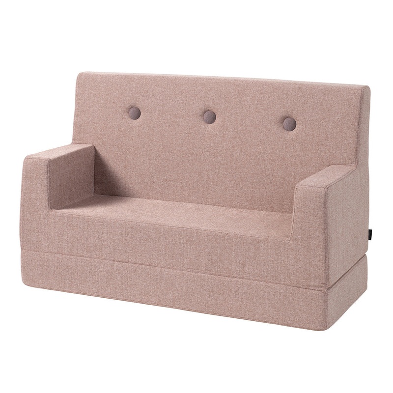 by KlipKlap KK Kids Sofa 64x100x40cm - Soft Rose W. Rose (Pre-Order; Est. Delivery in 3-6 Weeks)