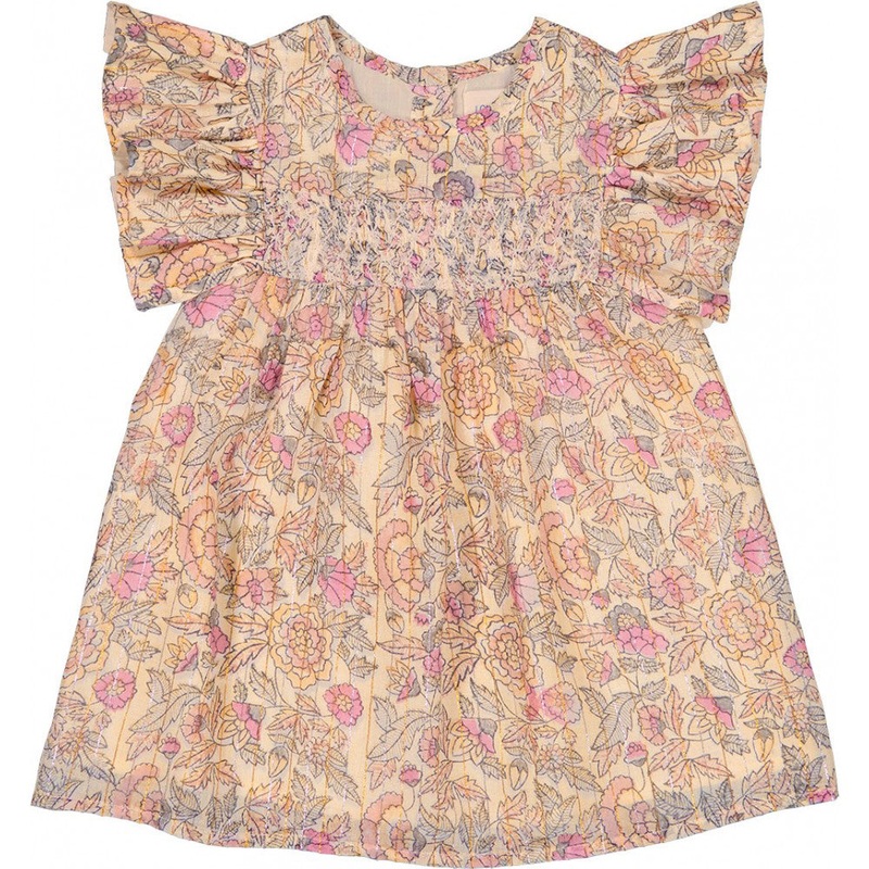 Louis Louise Dress Micka Stripe Lurex Indian Flower