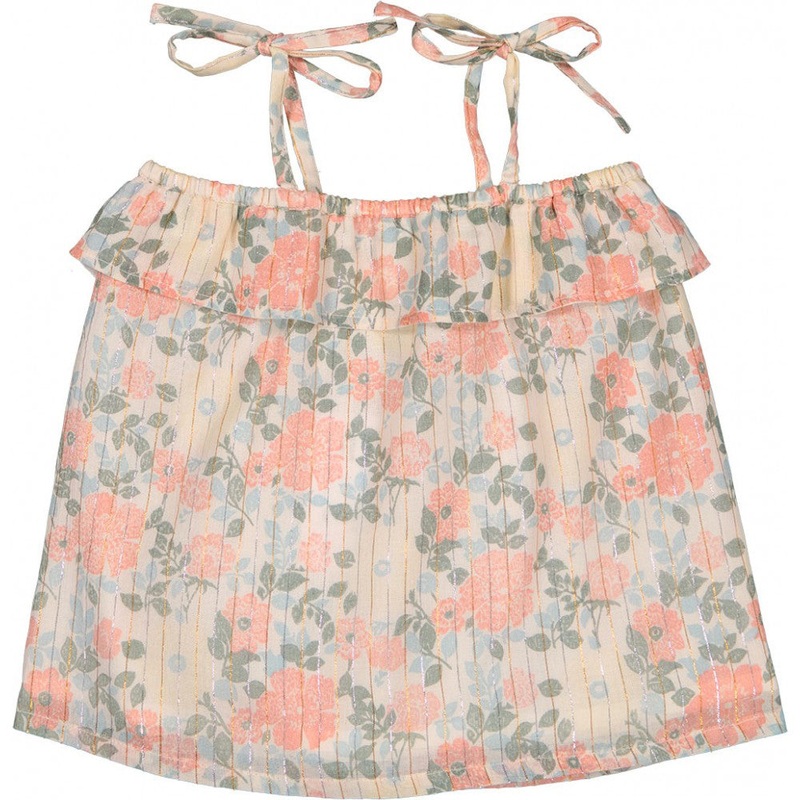 Louis Louise Tunic Parasol Stripe Lurex Vintage Flower