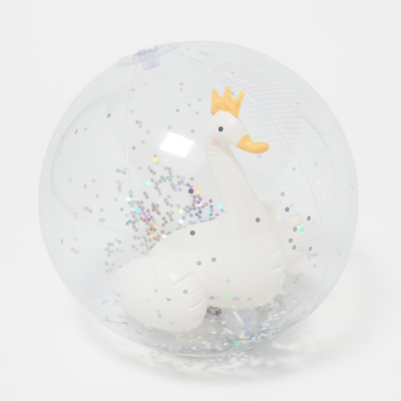SUNNYLiFE 3d Inflatable Beach Ball Princess Swan Multi