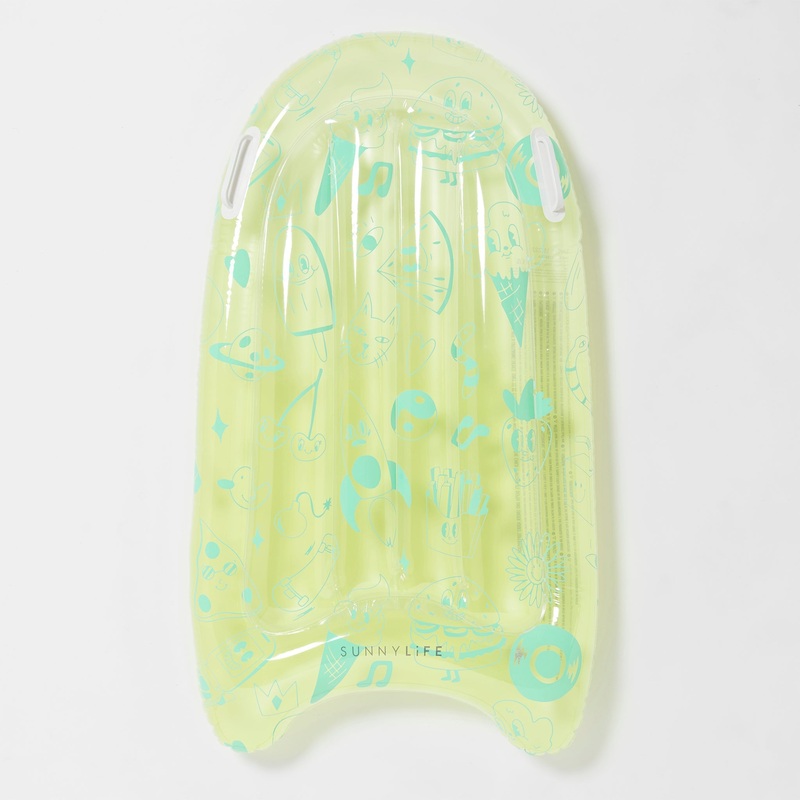 SUNNYLiFE Inflatable Boogie Board The Sea Kids Blue-Lime