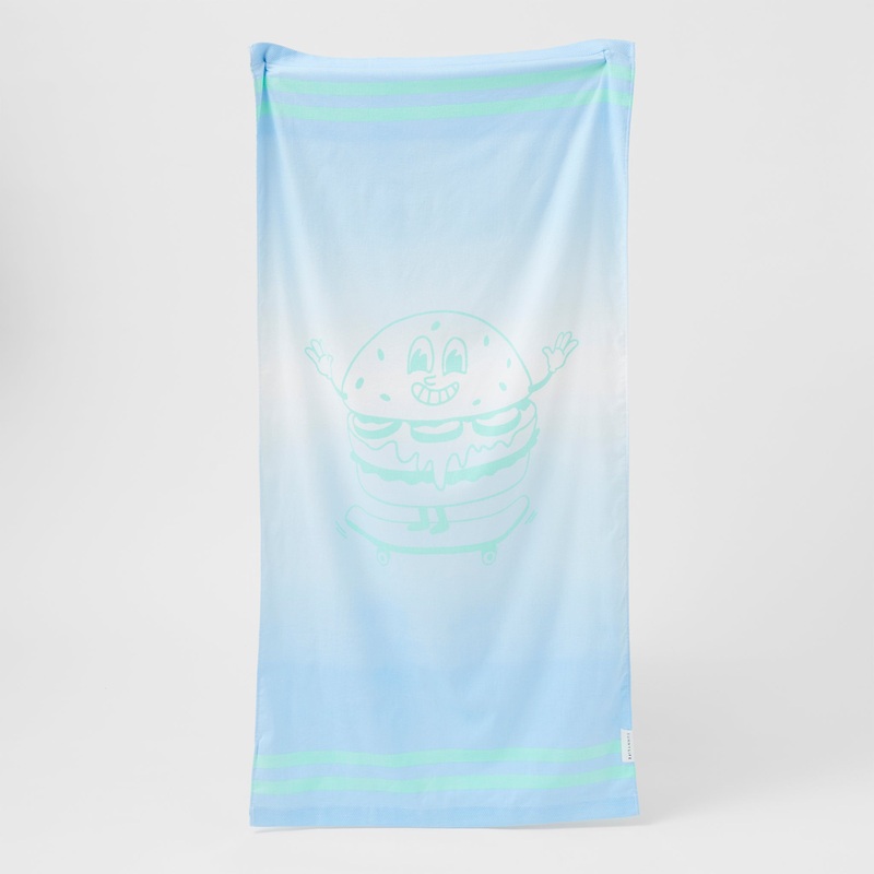 SUNNYLiFE Kids Beach Towel The Sea Kids Blue-Lime