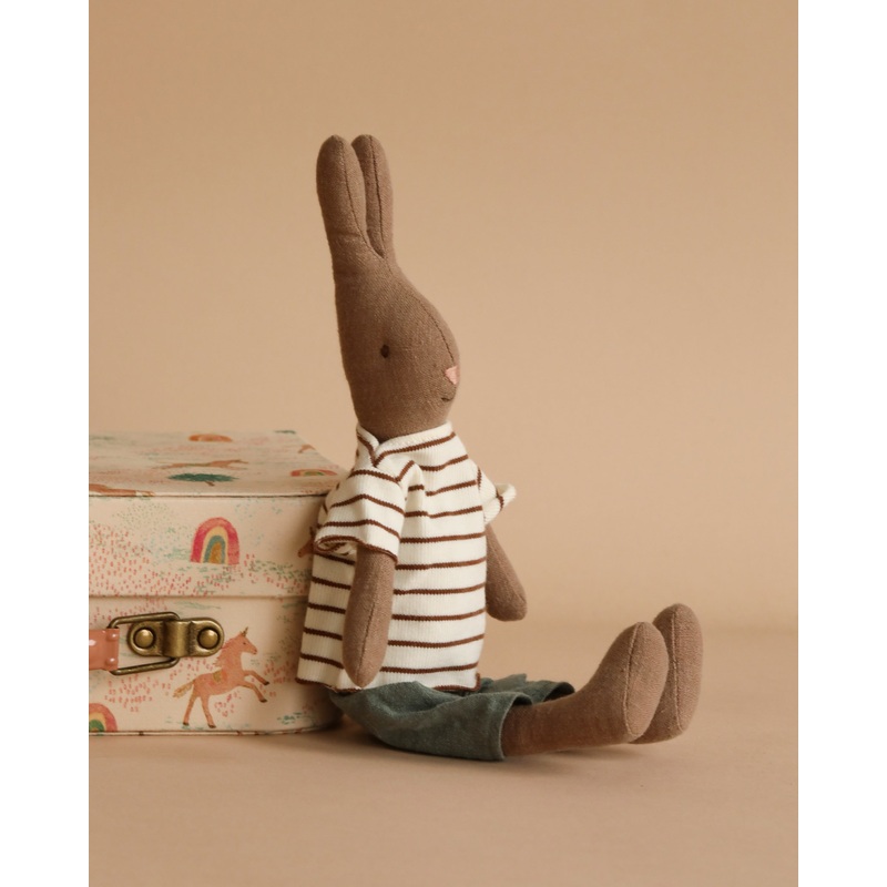 Maileg Rabbit, Size 2, Brown - Striped Blouse and Pants