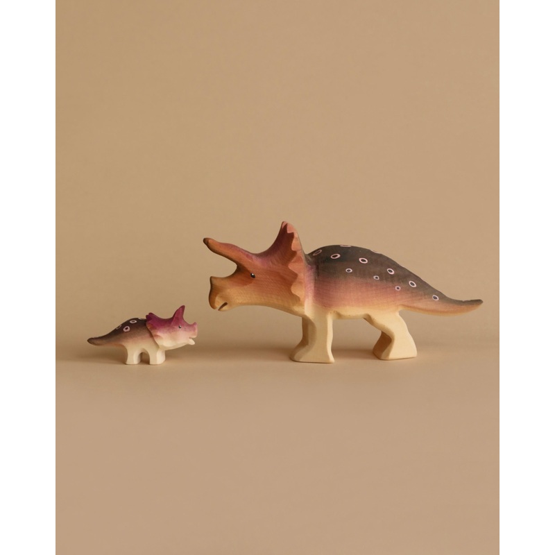 Bumbu Handmade Wooden Triceratops Dinosaur Set