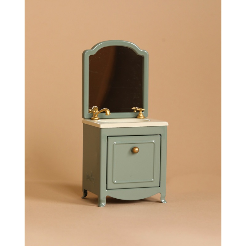 Maileg Sink Dresser With Mirror, Mouse - Mint
