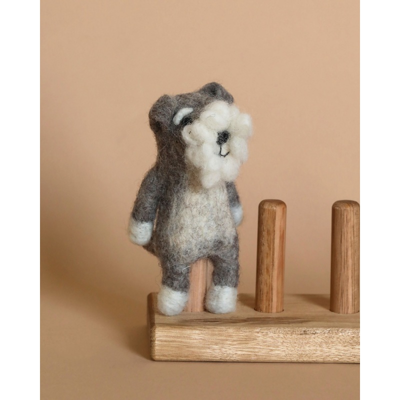 Schnauzer Dog Finger Puppet
