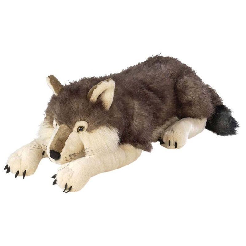 Big Plush Wolf Stuffed Animal, Realistic - 30"