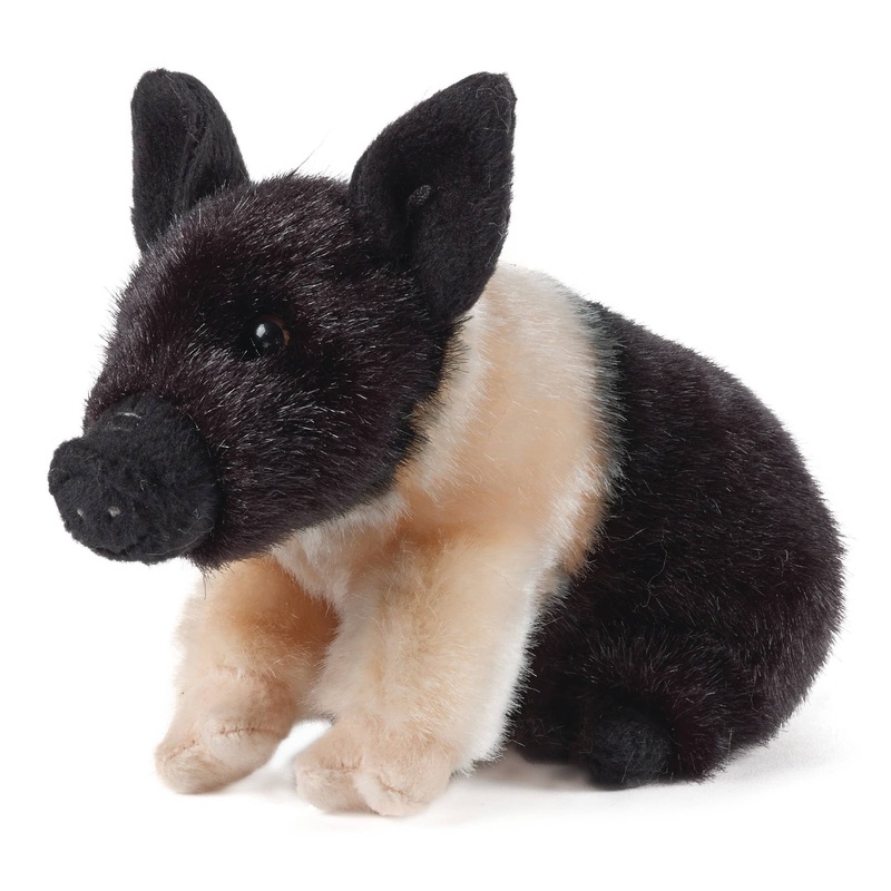 Black and Pink Hampshire Piglet Plushie