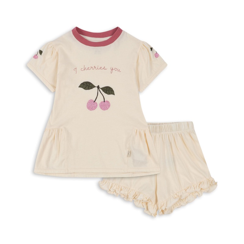 Konges Sljd Famo Frill Set GOTS Buttercream