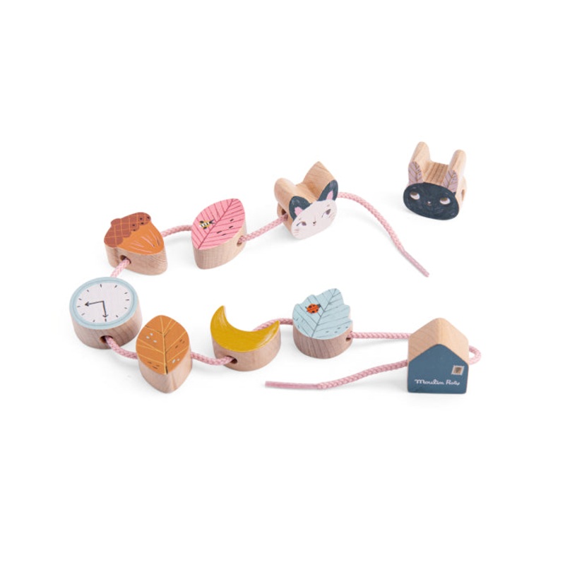 Moulin Roty Apres La Pluie Wooden Beads Threading Game