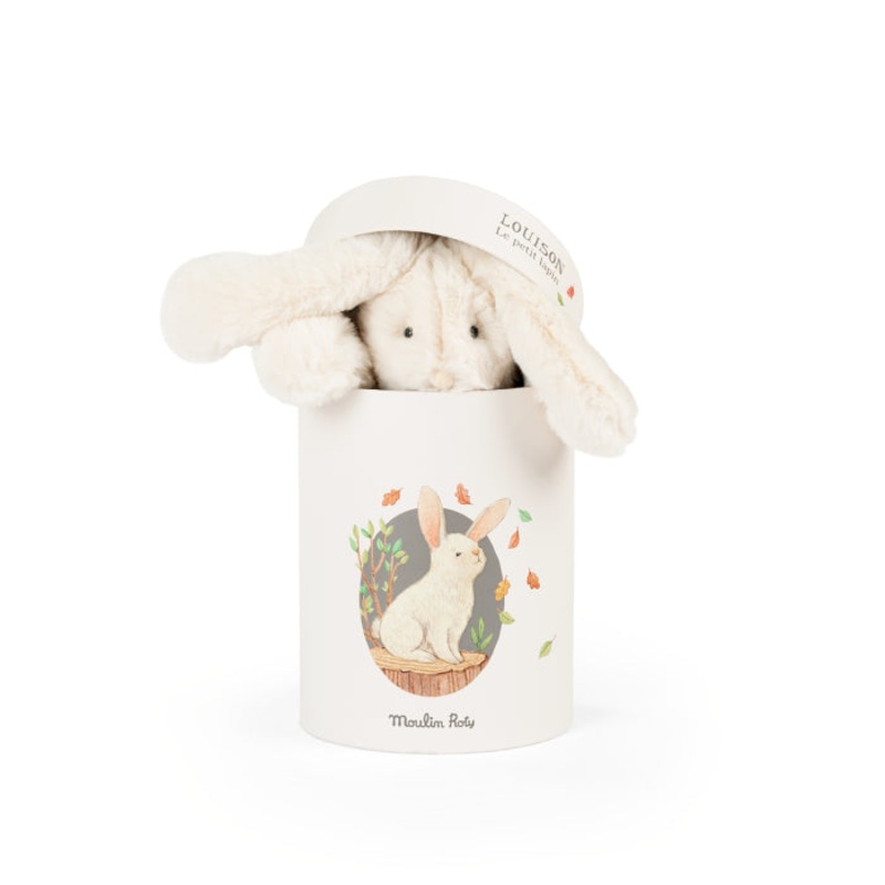 Moulin Roty Arthur Et Louison Cream Rabbit Doll 29cm in Gift Box