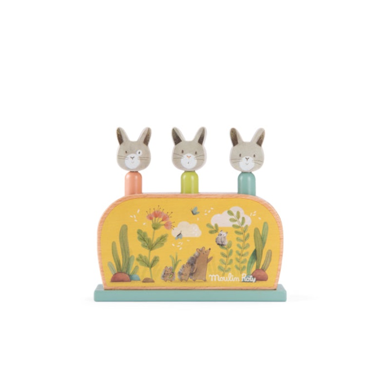 Moulin Roty Trois Petits Lapins Wooden Pop Up Toy