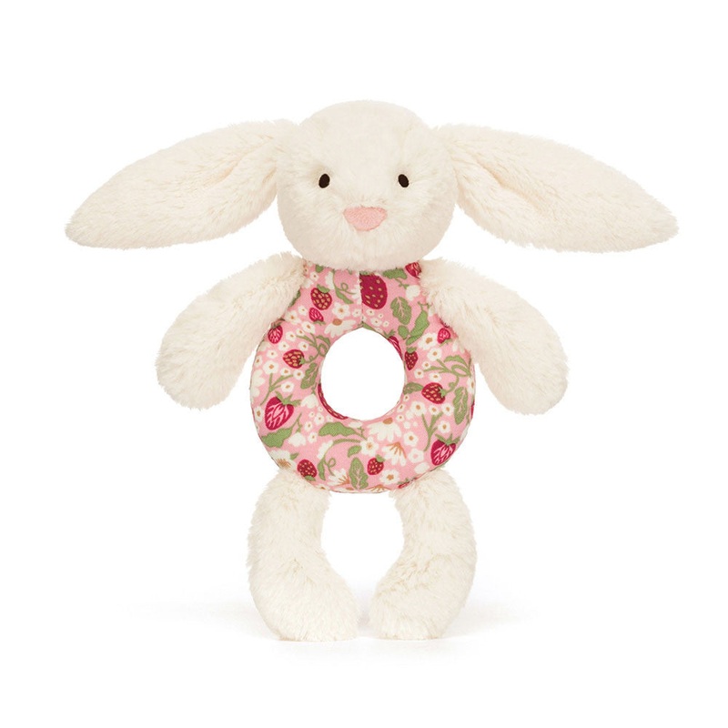 Jellycat Blossom Cream Bunny 'Berry' Ring Rattle