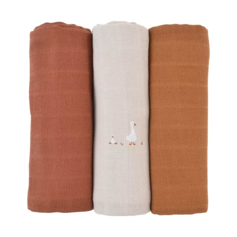 Little Crevette Nils Set of 3 Swaddles 60x60cm