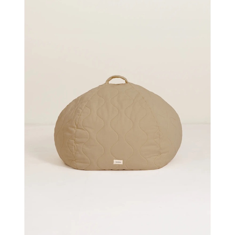 nobodinoz Landscape Quilted Round Beanbag Sesame 65x40cm