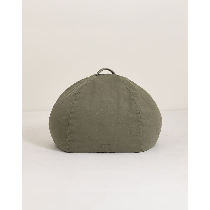 nobodinoz Landscape Quilted Round Beanbag Vetiver 65x40cm