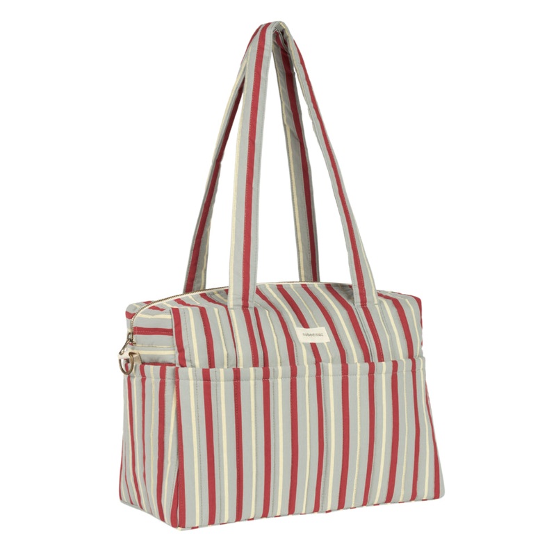 nobodinoz Stories Ltd Stroller Organizer Blue Red Stripes 40x30x25cm