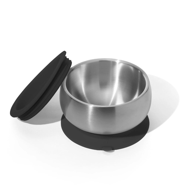 Avanchy Stainless Steel Suction Baby Bowl Lid Black