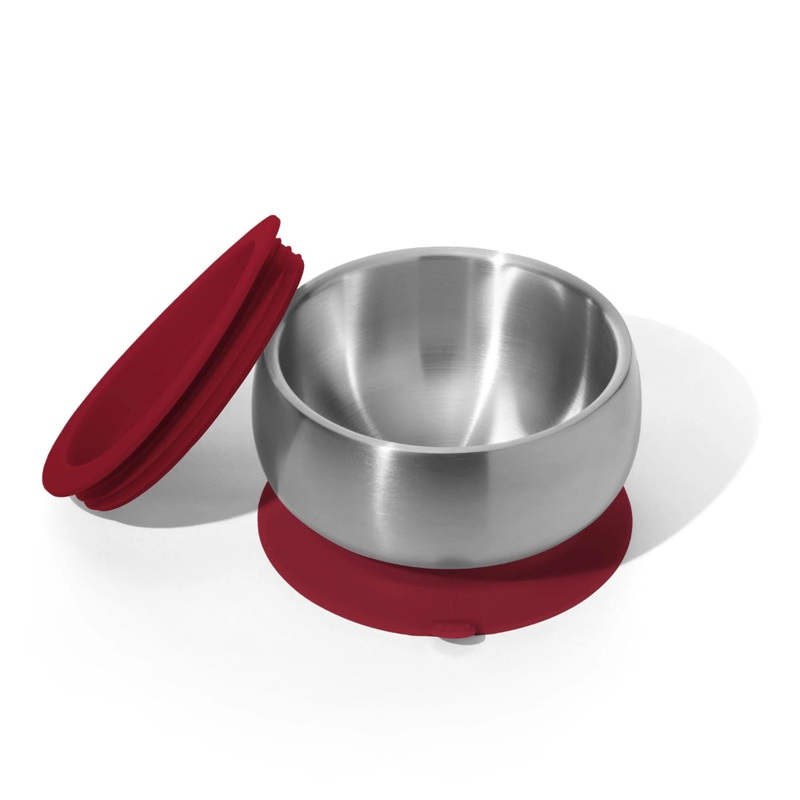 Avanchy Stainless Steel Suction Baby Bowl Lid Magenta