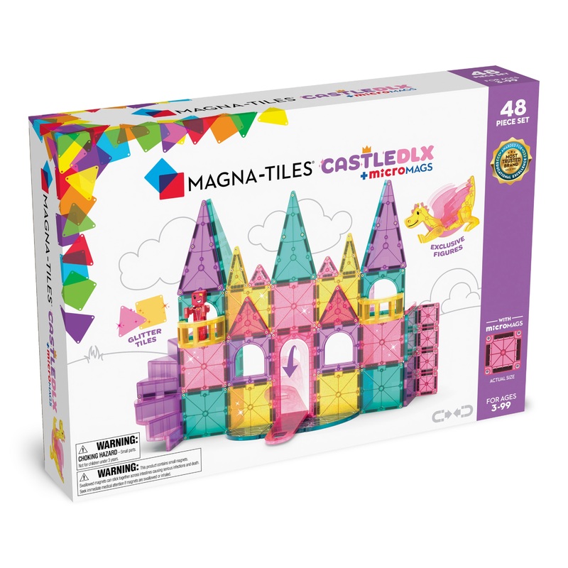 MAGNA-TILES Castle DLX + Micromags 48-Piece Set