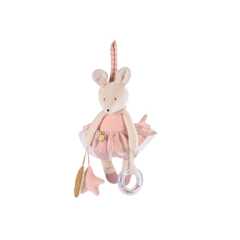 Moulin Roty La Petite Ecole De Danse Pink Hanging Activity Mouse 34cm