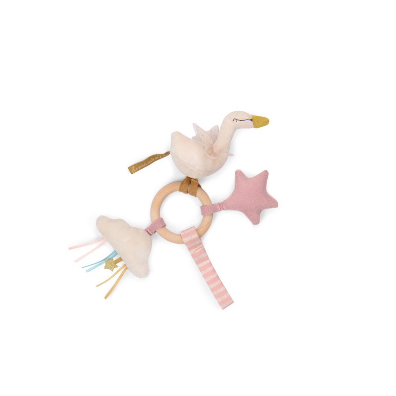 Moulin Roty La Petite Ecole De Danse Swan Wooden Ring Rattle