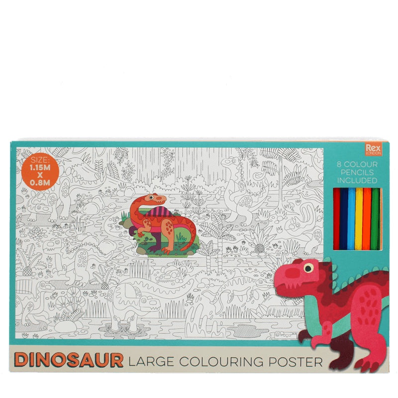 Rex Large Colouring Poster with Pencils - Baby Dinos