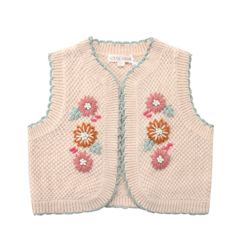 Louise Misha Vest Sylna - Acrylic/Alpaca Blend Knitting - Blush