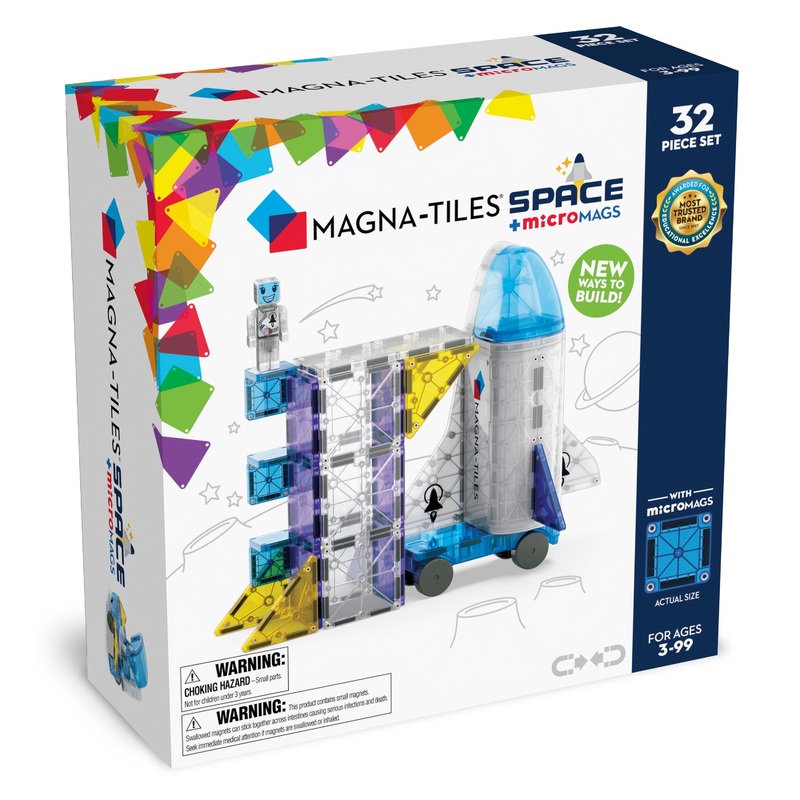 MAGNA-TILES Space + Micromags 32-Piece Set
