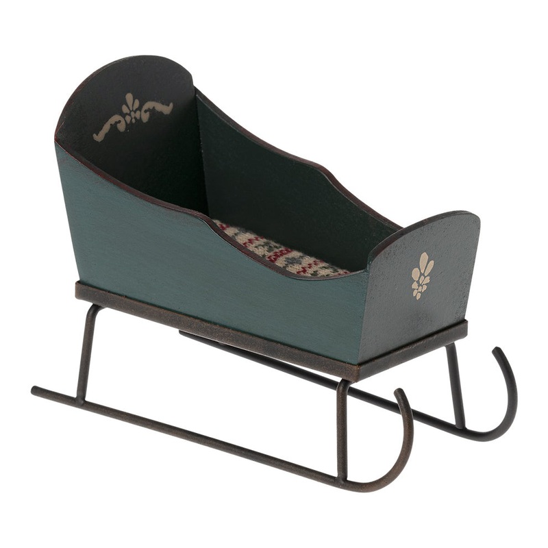 Maileg Sleigh, Mouse - Green
